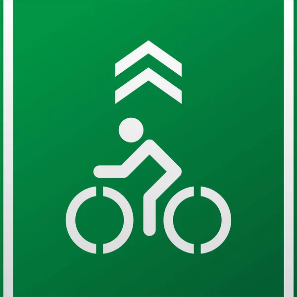 Велодорожный Знак Отдельная Велосипедная Дорожка Езды Велосипеде Белый Окрашенный Велосипед — стоковый вектор