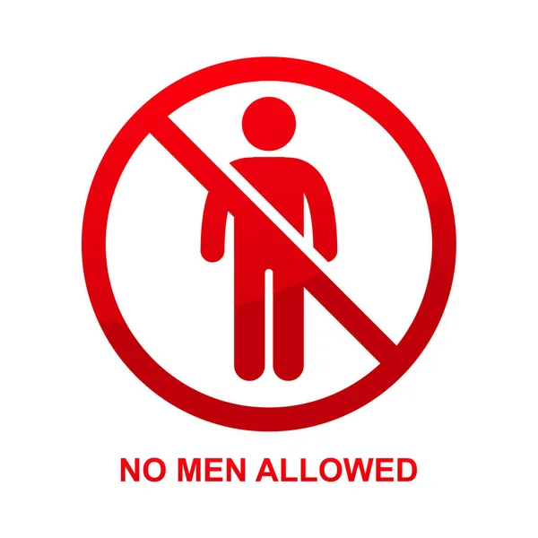 Men Allowed Sign Isolated White Background Vector Illustration — Stock Vector