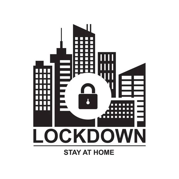 Lockdown Symbol Pandemie City Lockdown Für Quarantäne Vektorillustration — Stockvektor