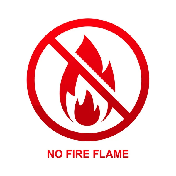 Aucun Signe Flamme Feu Isolé Sur Fond Blanc Illustration Vectorielle — Image vectorielle