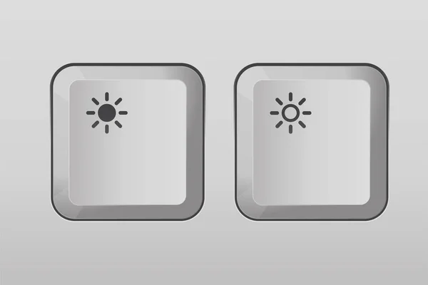 Kecerahan Atas Bawah Tombol Keyboard Vektor Ilustrasi - Stok Vektor