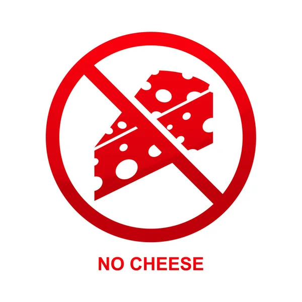 Kein Käsezeichen Isoliert Auf Weißem Hintergrund — Stockvektor