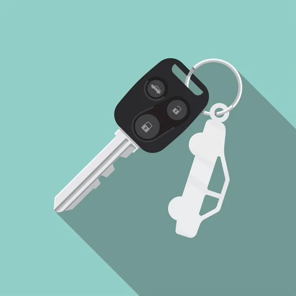 Car Key Vektor Lapos Kialakítás Elszigetelt Háttér — Stock Vector