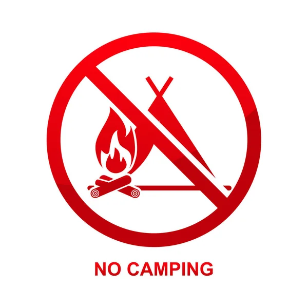 Camping Sign Isolated White Background Vector Illustration — Stock Vector