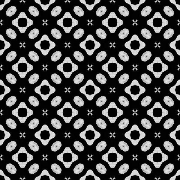 Schwarz-weiß strukturierte abstrakte nahtlose Musterillustration — Stockfoto