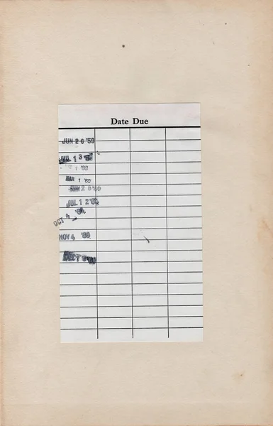 Sararmış kitap sayfasına bağlı tarihi bildirimi kartı nedeniyle Vintage Kütüphane