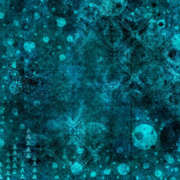 Katmanlı Şekillerle Soyut Teal Grunge Arkaplanı