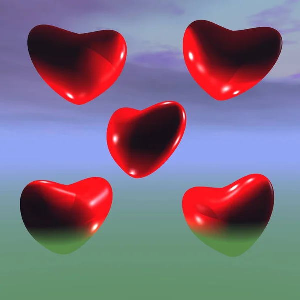 Två hjärtan, olika kärlek — Stockfoto