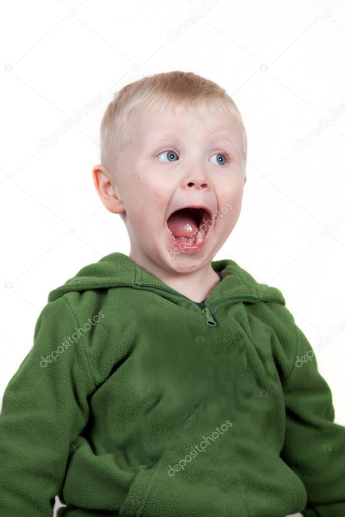 excited child shouts