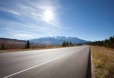 empty highway in Jasper, Canada clipart