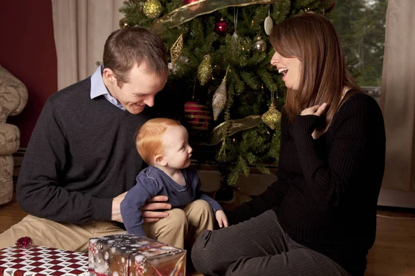 Happy family at christmas — Stock Photo, Image