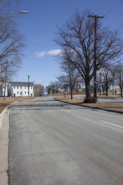 March 2020 Halifax Nova Scotia North Park Cogswell Roundabout Virtually — Stock Photo, Image