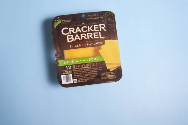 Halifax Kanada April 2020 Eine Packung Wiederverschließbaren Cracker Barrel Käse — Stockfoto