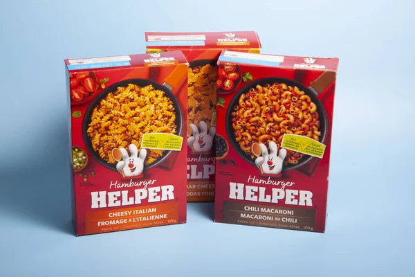 Nisan 2020 Halifax Kanada Farklı Hamburger Helper Türü Kolay Yemek — Stok fotoğraf