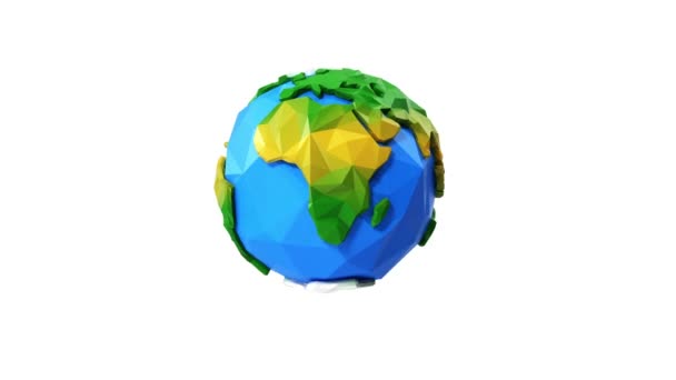 Low Poly Earth — Stock Video
