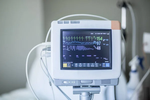 Monitor Computadora Con Números Habitación Hospital — Foto de Stock