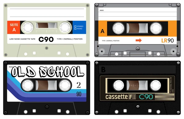 Registrazioni audiocassette — Vettoriale Stock