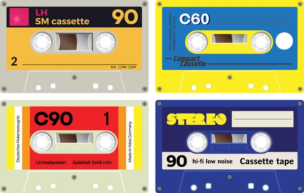 Grabaciones de cassette de audio — Archivo Imágenes Vectoriales