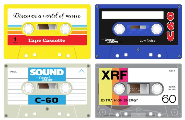 Kunststof cassette tape — Stockvector
