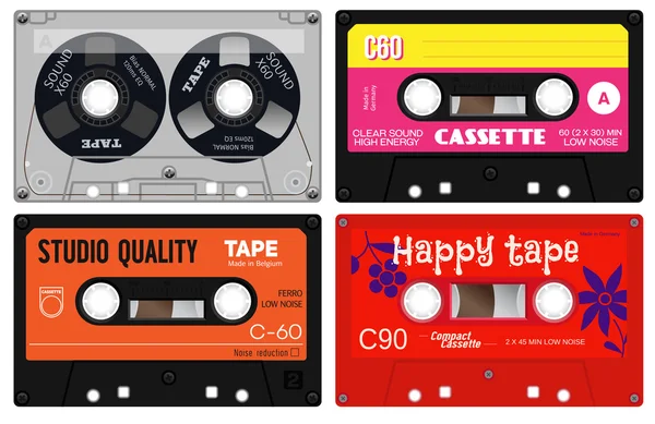 Grabaciones de cassette de audio — Archivo Imágenes Vectoriales