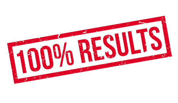 100 percent results rubber stamp