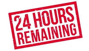 24 hours remaining rubber stamp clipart