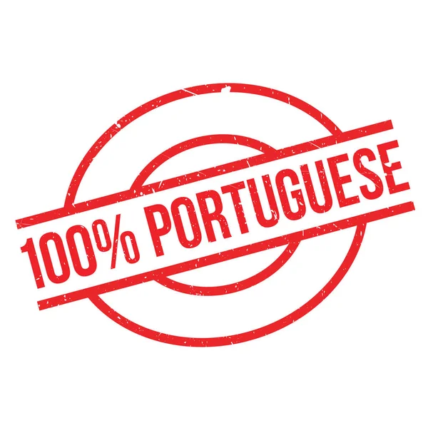 100 persen cap karet portugis - Stok Vektor