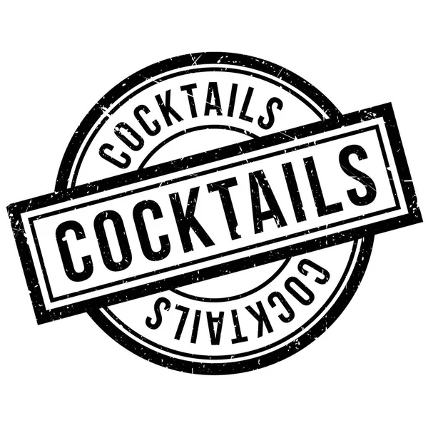 Cocktails rubber stamp — Stock Vector