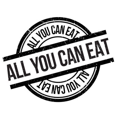 All you can eat stamp. Grunge design with dust scratches clipart