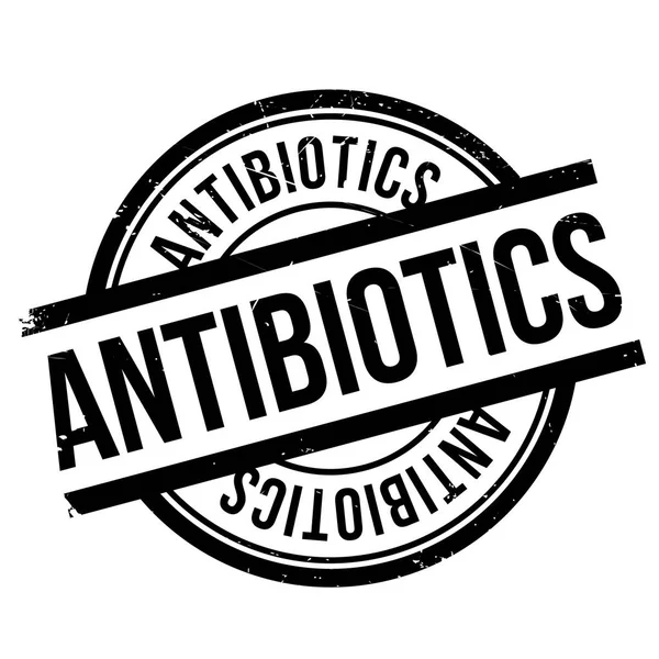 Sello de antibióticos. Diseño grunge con arañazos de polvo — Vector de stock
