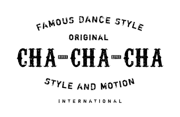 Estilo de baile famoso, sello Cha-Cha-Cha — Vector de stock