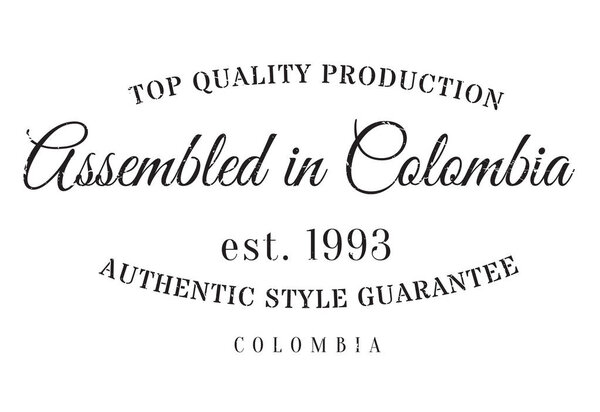 Assembled in Colombia rubber stamp