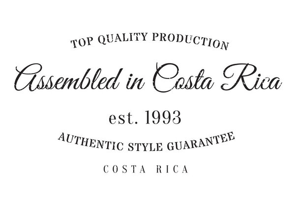 Assembled in Costa Rica rubber stamp