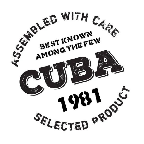 Assembled in Cuba rubber stamp — Stock Vector