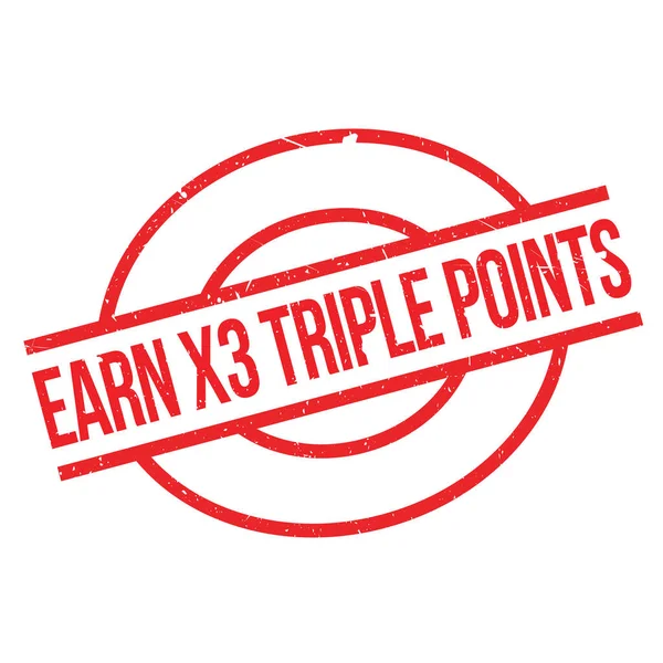 Gana el sello de goma X3 Triple Points — Vector de stock