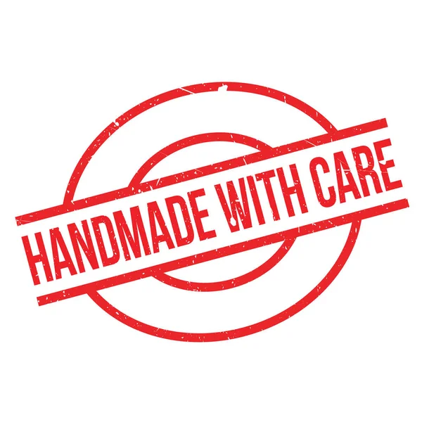 Handmade With Care rubber stamp — Stock Vector