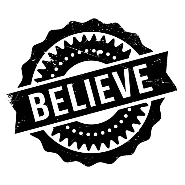 Believe stamp. Grunge design with dust scratches — Stock Vector