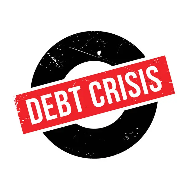Debt Crisis rubber stamp — Stock Vector
