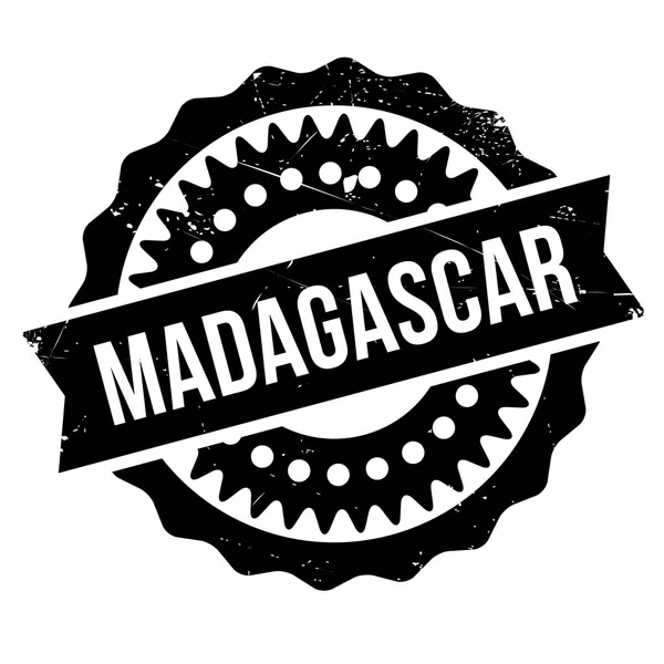 Madagaskar damga kauçuk grunge — Stok Vektör