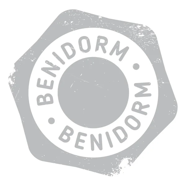 Benidorm damga kauçuk grunge — Stok Vektör