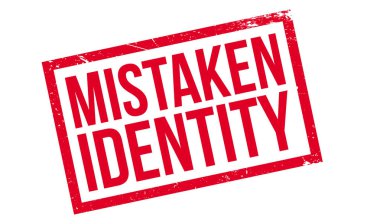 Mistaken Identity rubber stamp clipart