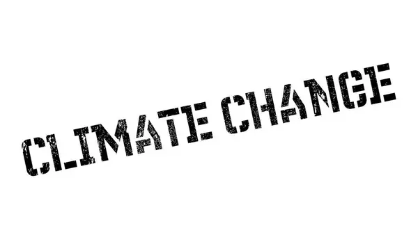 Timbre caoutchouc sur le changement climatique — Image vectorielle