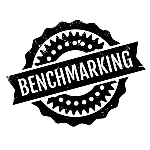 BENCHMARKING Carimbo de borracha — Vetor de Stock