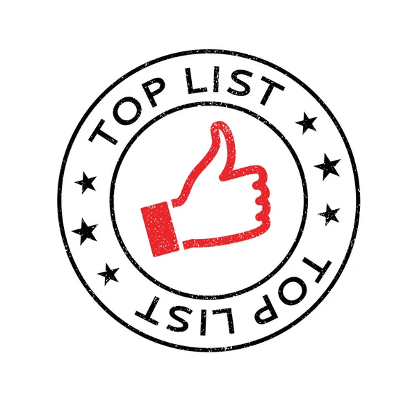 Top List sello de goma — Vector de stock