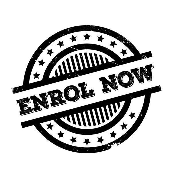 Резиновая марка Enrol Now
