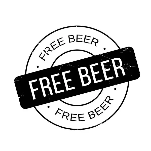 Sello de goma de cerveza gratis — Vector de stock