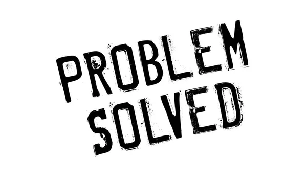 Problema Solucionado sello de goma — Vector de stock