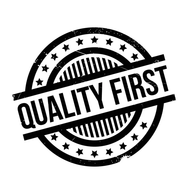 Quality First rubber stamp — Stock Vector