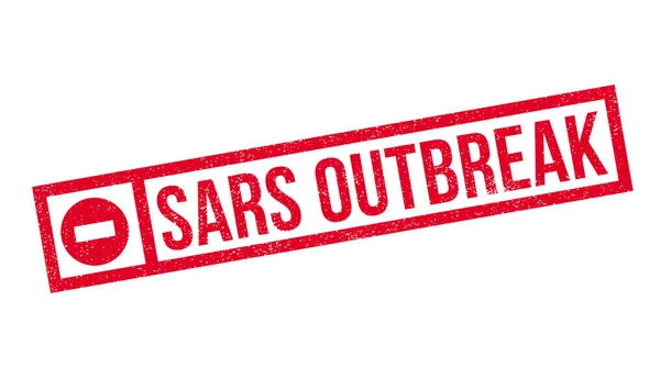 SARS OUTBREAK Sello de goma — Vector de stock