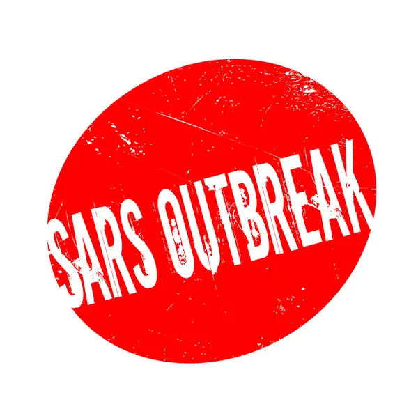 SARS OUTBREAK Sello de goma — Vector de stock